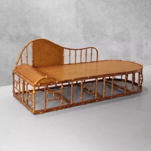 Elegant Natural Bamboo Daybed Chaise Lounge