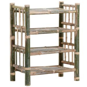 Heavy-Duty Four-Tier Bamboo Utility Storage Shelf